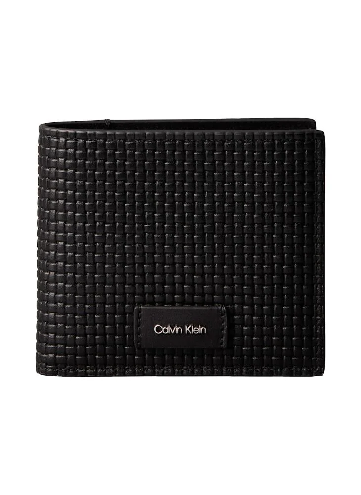 كالفن كلاين Embossed Woven Billfold Coin Wallet